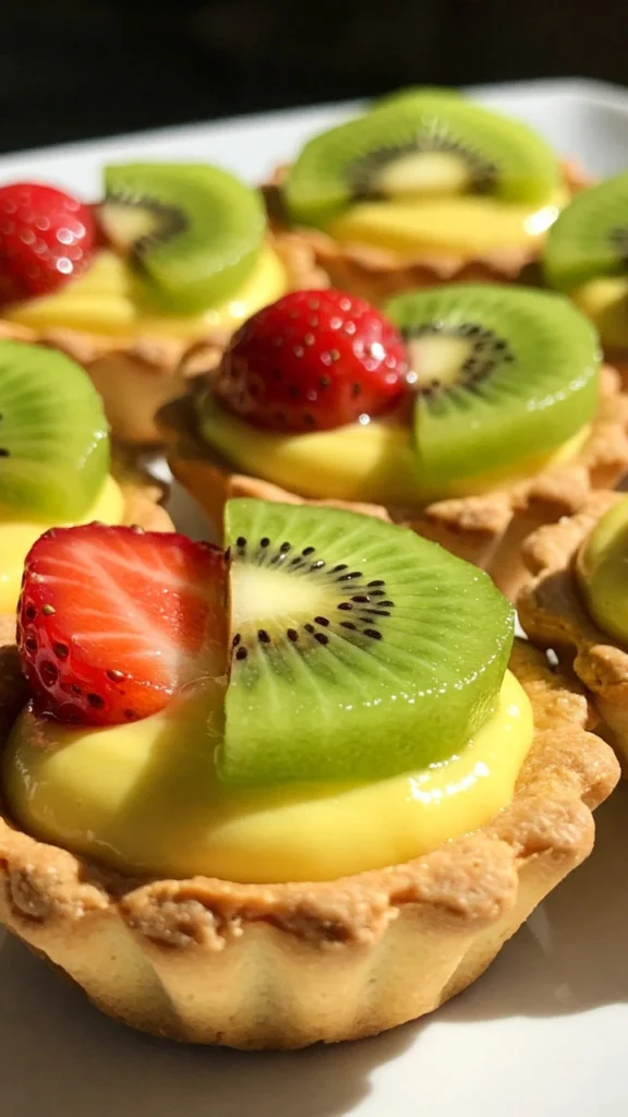Deux tartes aux fruits variées sur une planche, l’une classique, l’autre exotique, avec des garnitures et astuces en décoration.