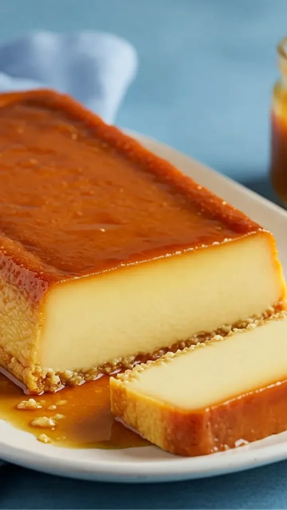 "Different variations of flan de coco: classic caramel, tropical fruit topping, and chocolate drizzle."