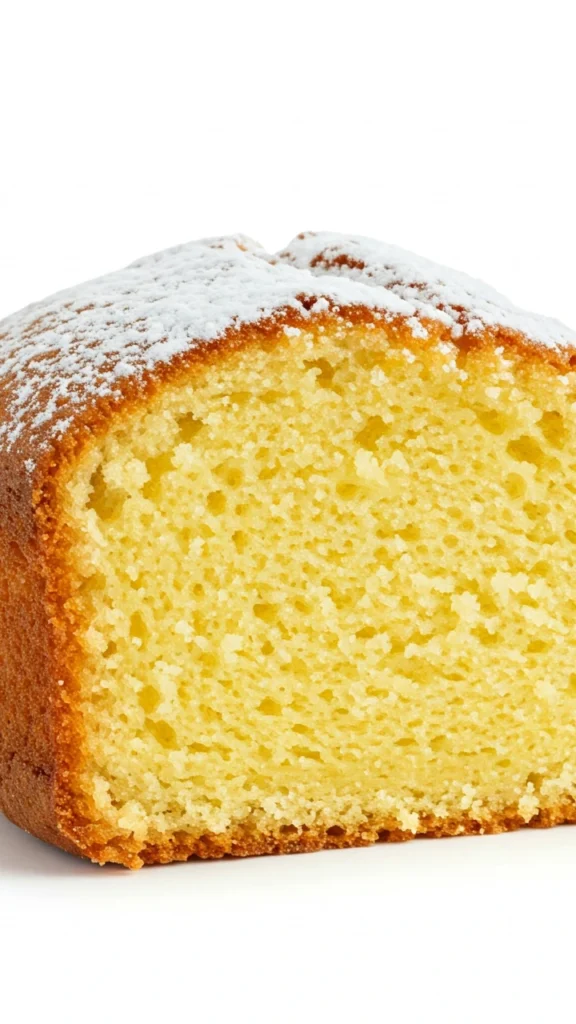 Gâteau au lait doré et moelleux sur une table en bois, avec une
